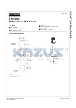 QSD2030F datasheet - Plastic Silicon Photodiode