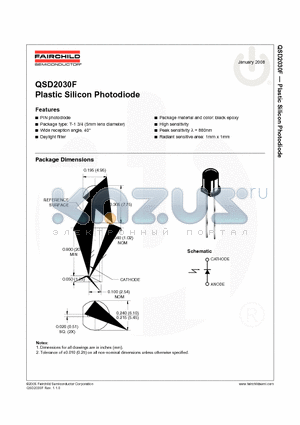 QSD2030F datasheet - Plastic Silicon Photodiode