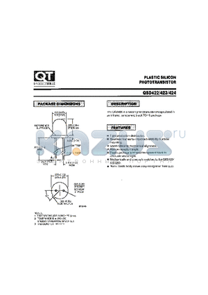 QSD423 datasheet - PLASTIC SILICON PHOTOTRANSISTOR