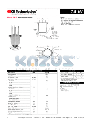 KM-17 datasheet - Make Only Load Switching