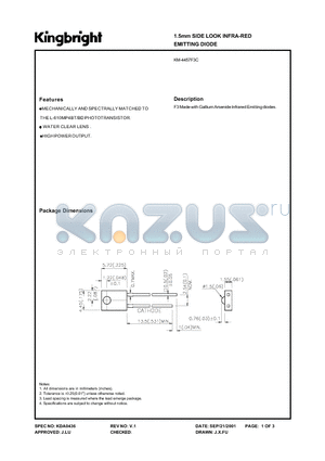 KM-4457F3C datasheet - 1.5mm SIDE LOOK INFRA-RED ENITTING DIODE