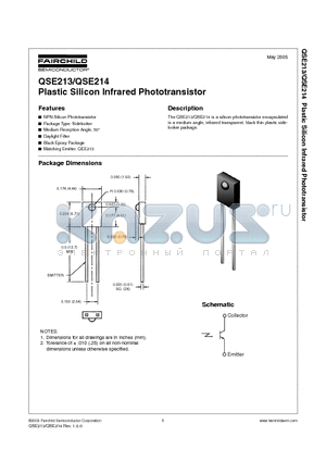 QSE213_05 datasheet - Plastic Silicon Infrared Phototransistor