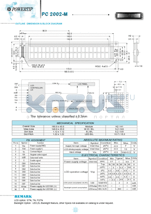 PC2002-M datasheet - OUTLINE DIMENSION & BLOCK DIAGRAM