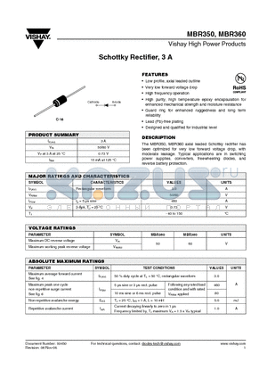 MBR360 datasheet - Schottky Rectifier, 3 A