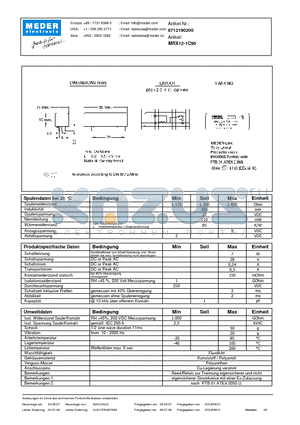 MRX12-1C90_DE datasheet - (deutsch) MRX Reed Relay