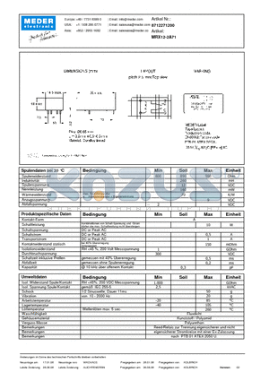 MRX12-2A71_DE datasheet - (deutsch) MRX Reed Relay