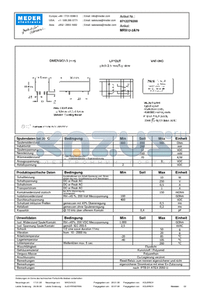 MRX12-2A79_DE datasheet - (deutsch) MRX Reed Relay