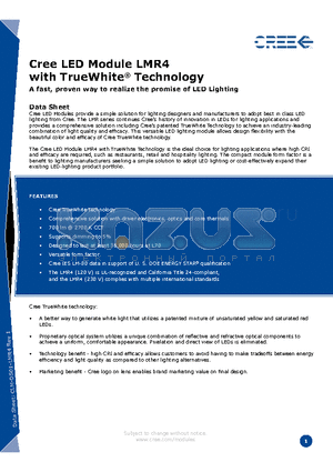 LMR040-0700-27F9-10100TW datasheet - Cree LED Module LMR4 with TrueWhite Technology