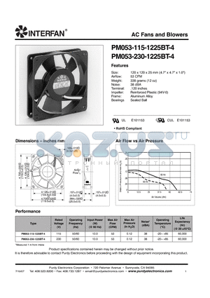 PM053-115-1225BT-4 datasheet - AC Fans and Blowers