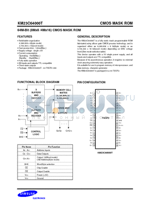 KM23C64000T datasheet - 64M-Bit (8Mx8 /4Mx16) CMOS MASK ROM