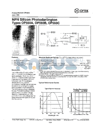 OP560A datasheet - NPN Silicon Photodarlington