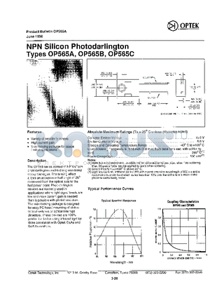 OP565C datasheet - NPN SILICON PHOTODARLINGTON