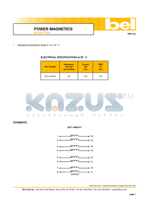 PM01102 datasheet - 8-Line Filter