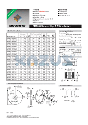 PM0805-56NK-RC datasheet - High Q Chip Inductors