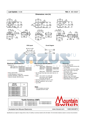 MS-100637 datasheet - Tactile Switches (SMT)