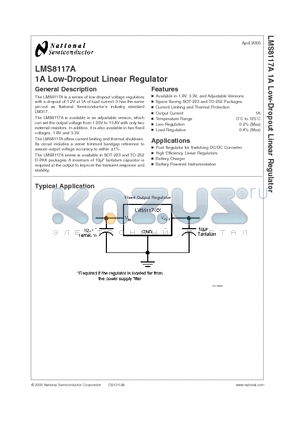 LMS8117ADT-3.3 datasheet - 1A Low-Dropout Linear Regulator