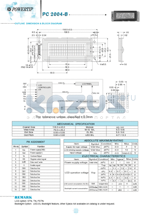 PC2004-B datasheet - OUTLINE DIMENSION & BLOCK DIAGRAM