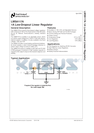 LMS8117ADTX-1.8 datasheet - 1A Low-Dropout Linear Regulator