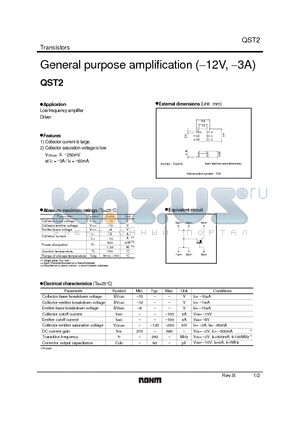 QST2 datasheet - General purpose amplification (−12V, −3A)