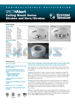 PC24115W datasheet - Strobes and Horn Strobes