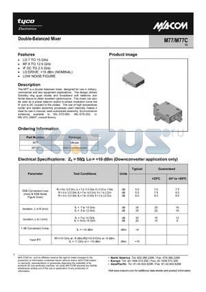 M77 datasheet - Double-Balanced Mixer