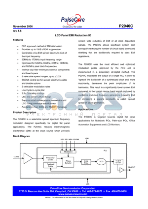 I2040CG-08TR datasheet - LCD Panel EMI Reduction IC