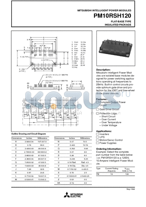 PM10RSH120 datasheet - FLAT-BASE TYPE INSULATED PACKAGE