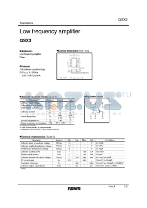 QSX3 datasheet - Low frequency amplifier