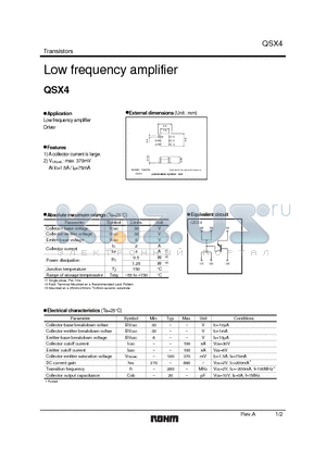 QSX4 datasheet - Low frequency amplifier