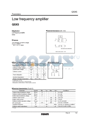 QSX5 datasheet - Low frequency amplifier