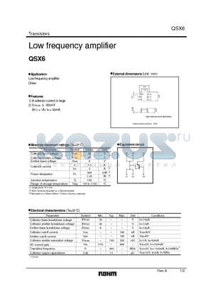 QSX6 datasheet - Low frequency amplifier