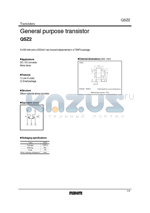 QSZ2 datasheet - General purpose transistor