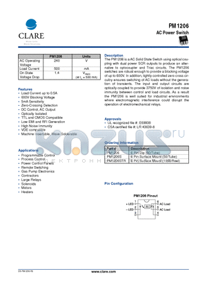 PM1206S datasheet - AC Power Switch