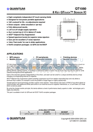 QT1080-ISG datasheet - 8 KEY QTOUCH SENSOR IC