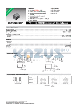 PM1210-1R5J-RC datasheet - SMT Chip Inductors