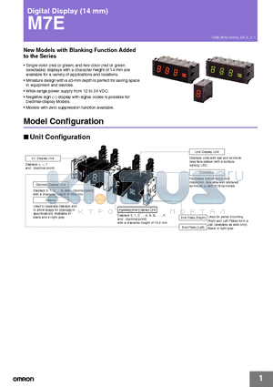 M7E-012PA datasheet - Digital Display (14 mm)