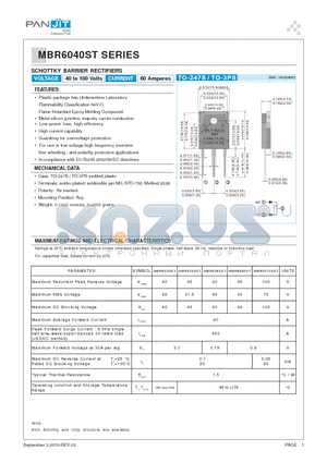 MBR6080ST datasheet - SCHOTTKY BARRIER RECTIFIERS