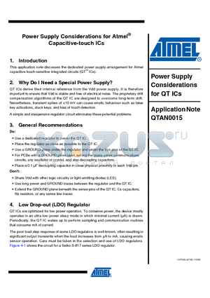 QTAN0015 datasheet - Power Supply Considerations for QT ICs