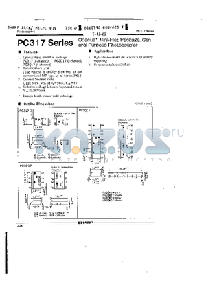 PC317 datasheet - OPAQUE MINI - FLAT PACKAGE, GENERAL PIRPOSE PHOTOCOUPLER