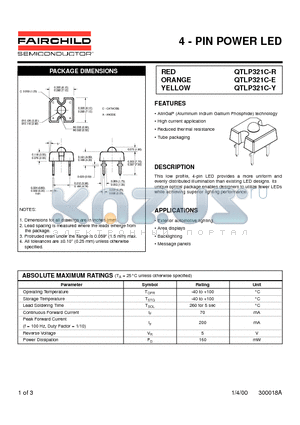 QTLP321C-E datasheet - 4 - PIN POWER LED