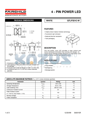 QTLP321C-W datasheet - 4 - PIN POWER LED