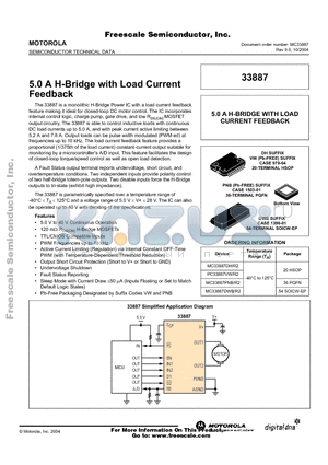 PC33887VW datasheet - 5.0 A H-Bridge with Load Current  Feedback