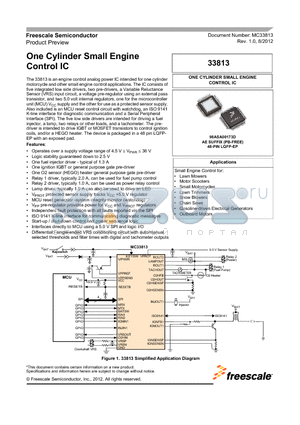 PC33813AE datasheet - One Cylinder Small Engine Control IC