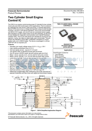 PC33814AE datasheet - Two Cylinder Small Engine Control IC