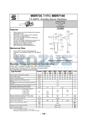 MBR760 datasheet - 7.5 AMPS. Schottky Barrier Rectifiers