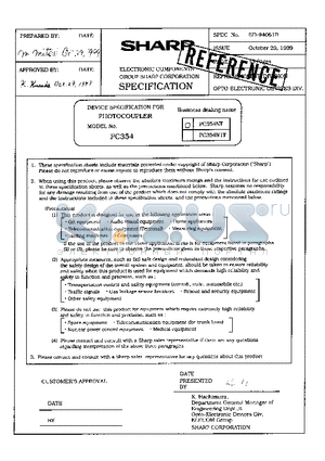 PC354NT datasheet - DEVICE SPECIFICATION FOR PHOTOCOUPLER