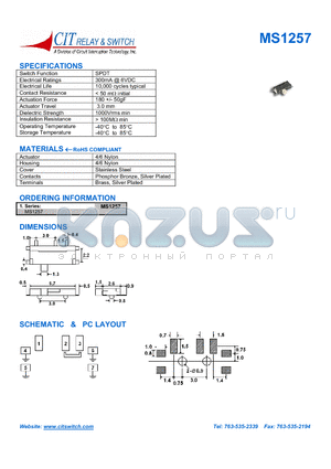 MS1257 datasheet - CIT SWITCH