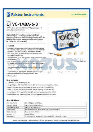 QTVC-1MBA-6-3 datasheet - QTVC volume controller