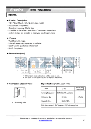 QU-7 datasheet - RF COILS