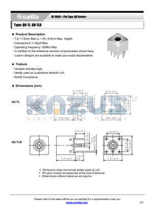 QU-7L datasheet - RF COILS